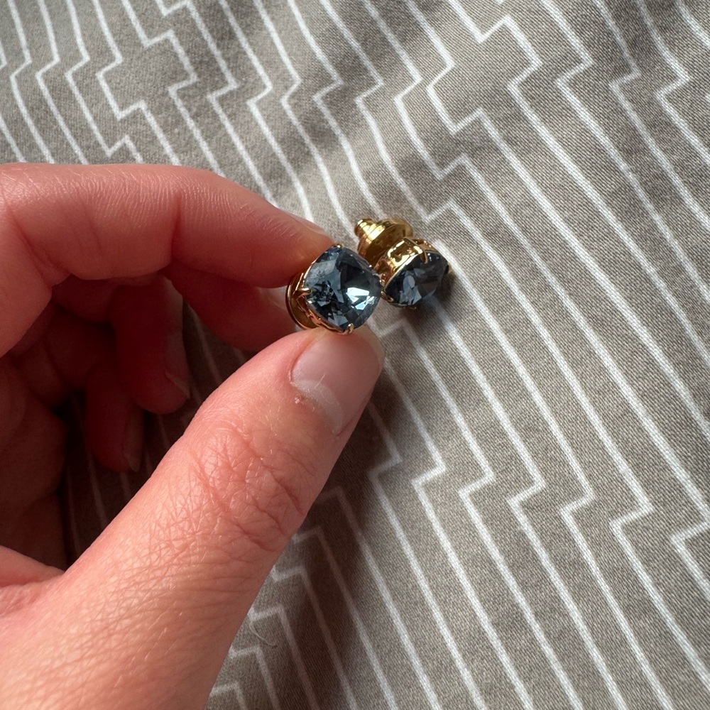 Tory Burch Blue Square Stud Earrings